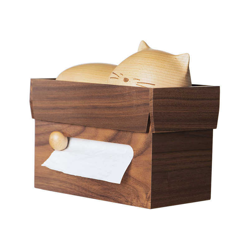 客厅抽纸盒式安睡实木纸盒桌面餐桌盒猫卡通大号纸巾可爱的抽侧抽,家居饰品,装饰纸巾盒,淘宝优惠券,粉丝福利购,淘宝优惠卷