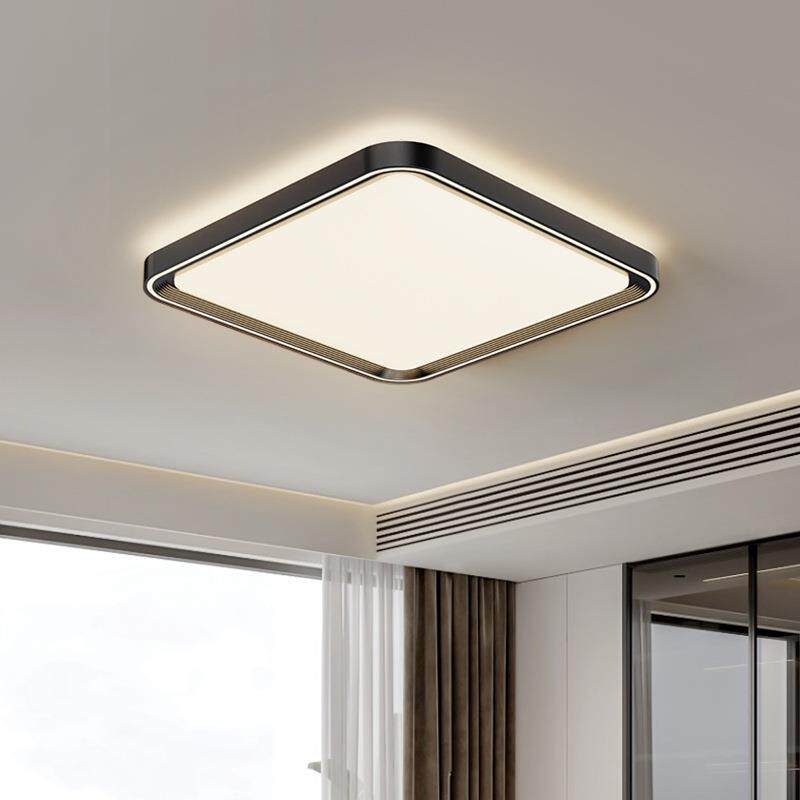 黑色系简约现代客厅吸顶灯餐厅隐形风扇房间卧室创意客厅组合套餐