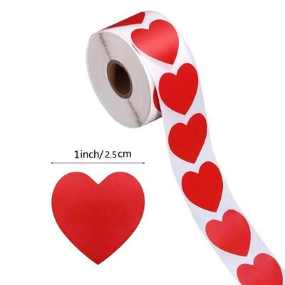 Heart shape of Red Stickers seal labels 50-500pcs Labels sti