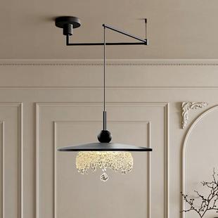 摇臂餐厅灯意式 极简轻奢高级感餐桌吧台灯创意水滴可位移护眼吊灯