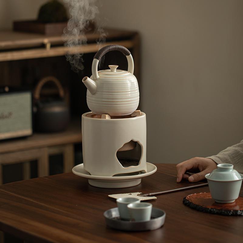 围炉煮茶的壶陶壶炭炉一整套炭火陶炉家用户外烤茶炉煮茶壶侧把壶