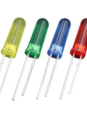 5mm圆头led/短珠脚高led指示插发光二极管安led三厂家灯f5胶体直