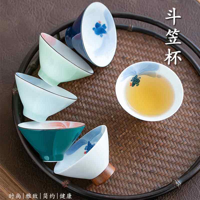 品茗杯主人杯景德镇茶具陶瓷单个泡茶杯小号单只茶盏家用功夫茶杯