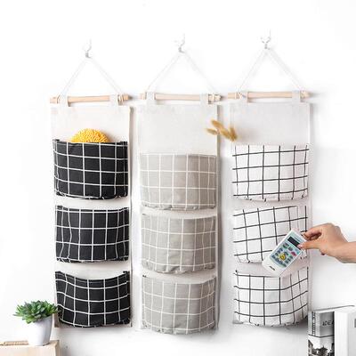 Home Printed Cotton Linen Waterproof Fabric Storage Hanging