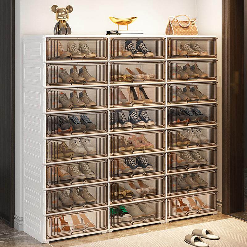 鞋柜新款2026家用门口室内多层鞋盒收纳盒透明鞋子收纳柜塑料鞋架