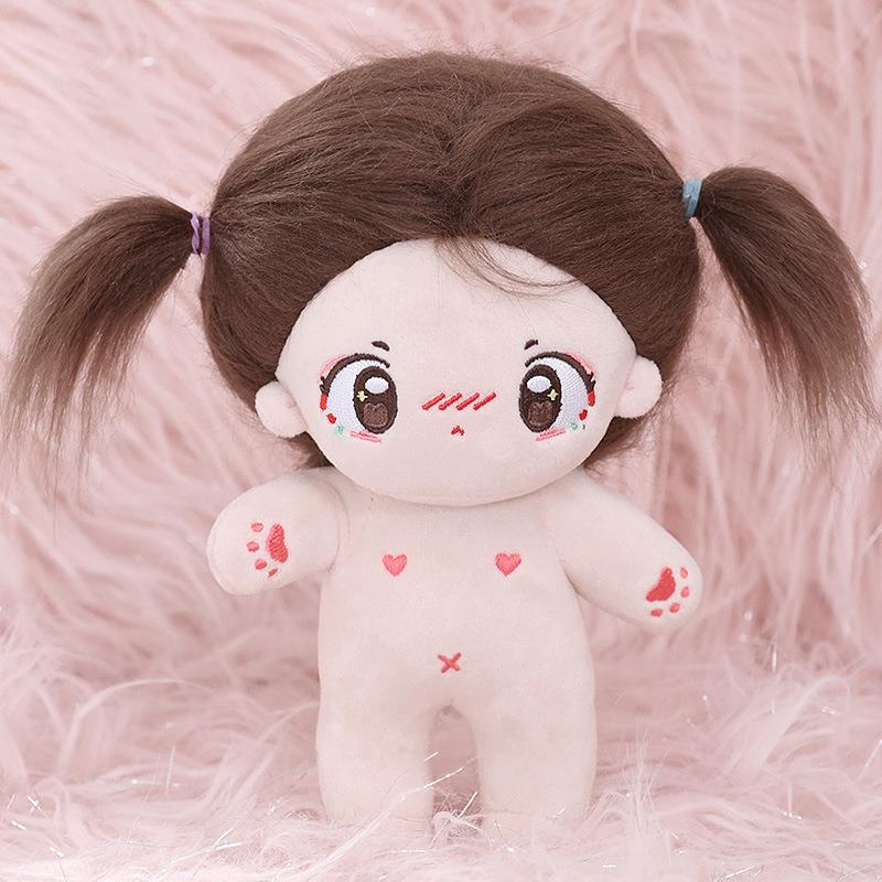棉花娃娃公仔DIY裸娃20cm娃衣炸毛棉花娃娃衣服骨架礼物女生玩偶