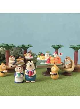 花园咖啡馆商店街拍照拍摄道具微缩猫咪礼物日式猫ZAKKA小摆件