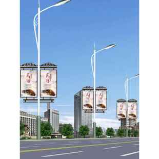 路灯杆灯箱道旗广告牌灯杆软膜灯箱发光悬挂式式安装防水广告灯箱
