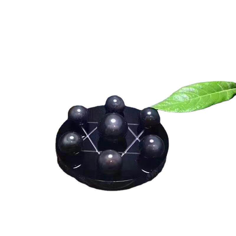 矿宝冰彩黑曜石七星阵彩虹眼黑曜石七星阵摆件家具装饰摆件