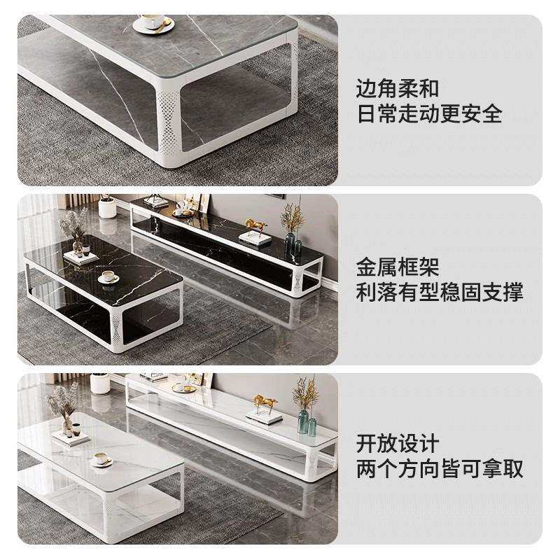 家用双层茶几客厅落地式会客茶水桌电视柜茶几桌组合茶台