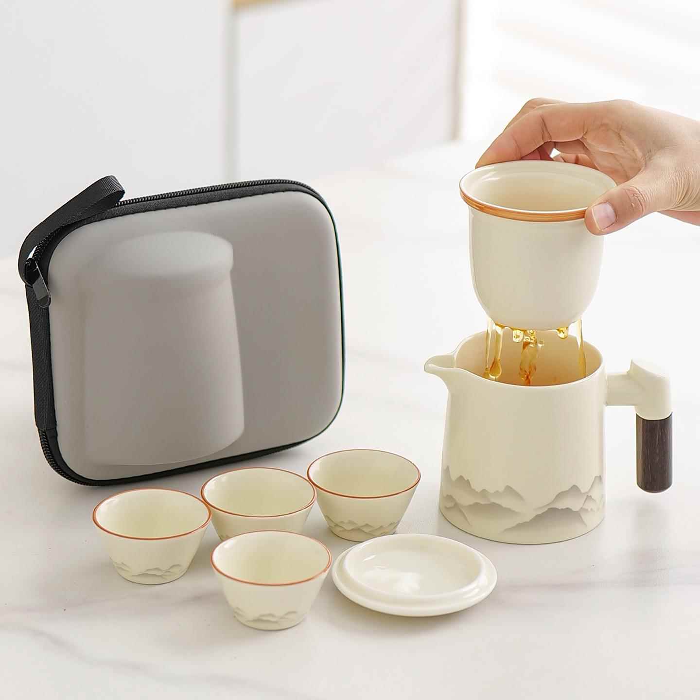 2026新款整套旅行茶具便携式户外车载快客杯陶瓷茶壶茶杯功夫茶具
