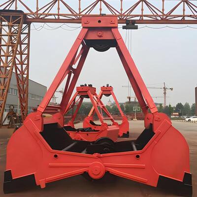 单绳绳四绳抓河道清淤双斗垃圾抓场机械抓斗梅斗花QML抓斗贝壳抓