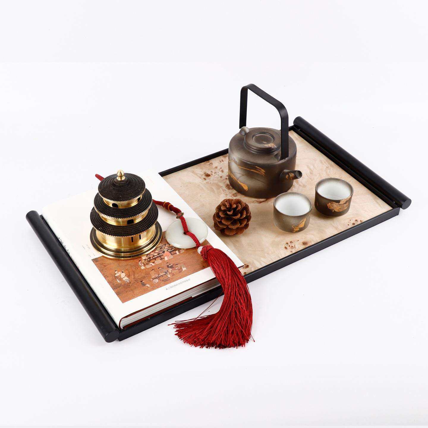 宋代美学新中式高端酒店玄关装饰品售楼处展示柜陈设桌面展厅摆件