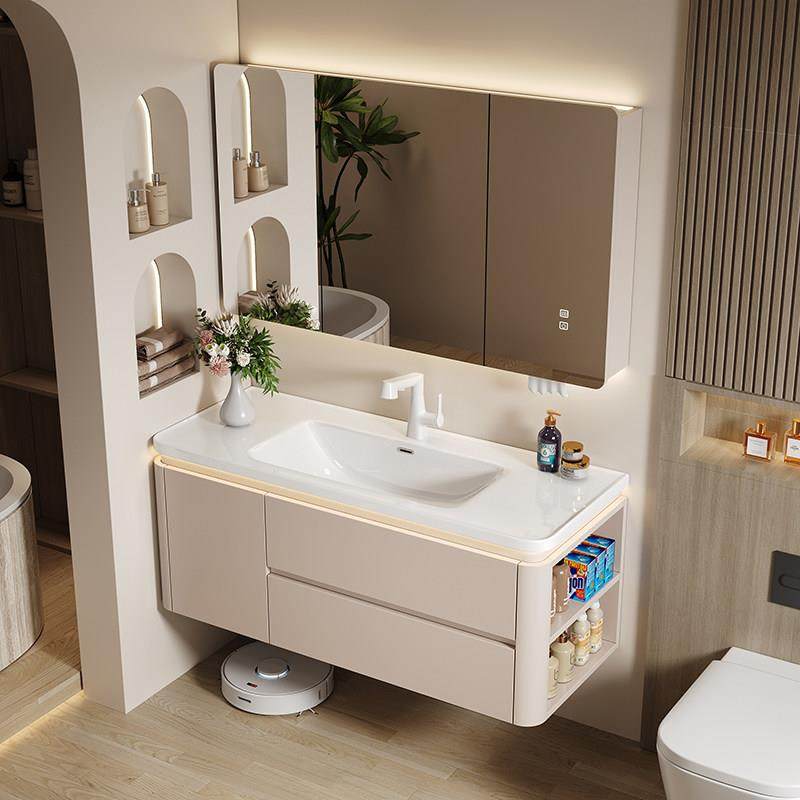 奶油风圆角陶瓷一体盆浴室柜卫生间洗脸盆柜组合洗手洗漱台马桶柜,家装主材,浴室柜组合,淘宝优惠券,粉丝福利购,淘宝优惠卷