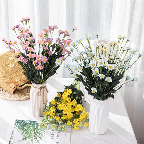 一折清仓厂家婚庆装饰15头小雏菊PE泡沫仿真花假花家居INS风