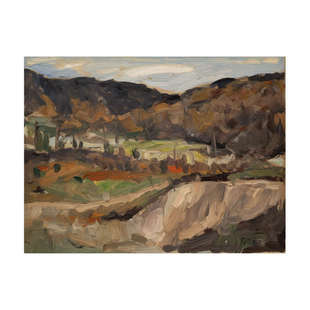 落地画 Jellypaint原创手绘 山野 法式 肌理风景油画样板间横版