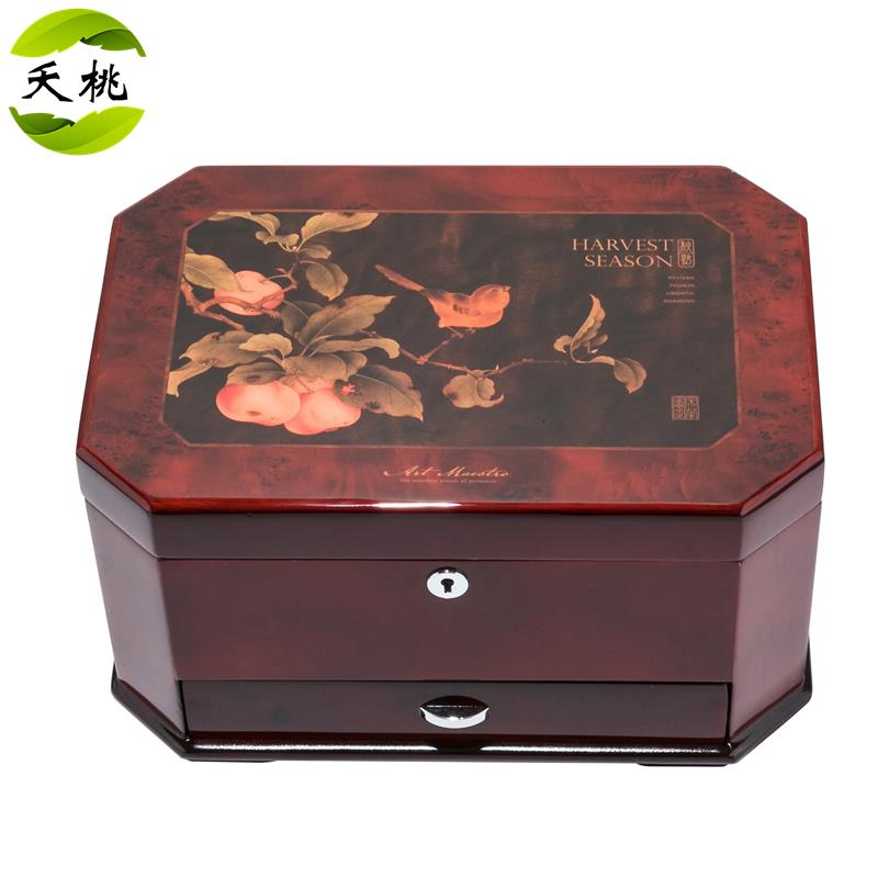 高档夭桃收（饰品）艺术大师盒钢琴烤漆实木质首饰木珠宝纳制盒箱