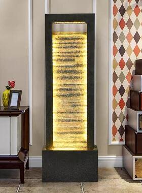 客厅简约现代水摆件公室玄关招财落地屏循环水幕墙风流景KFX观装