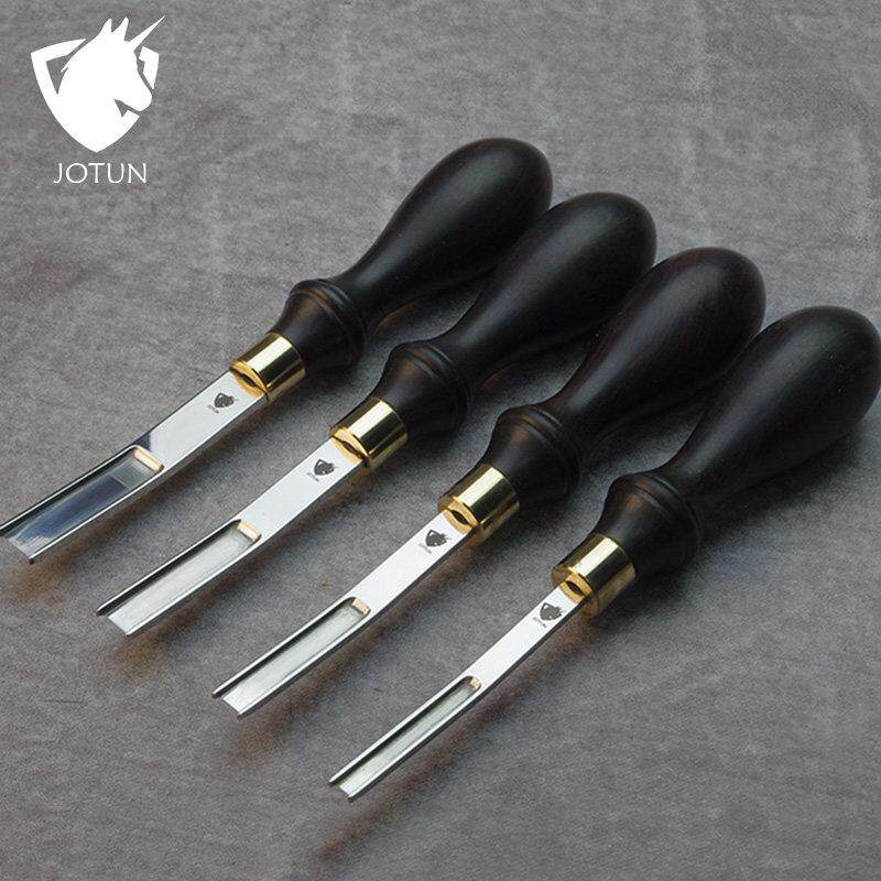 棕图 皮革段削宽铲粉末钢防锈削薄刀手工DIY起股植鞣革削边器