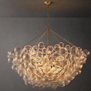 美厅式 后现代墅客圆形大厅楼梯创意卧室简别约餐BPV厅奢轻玻璃吊