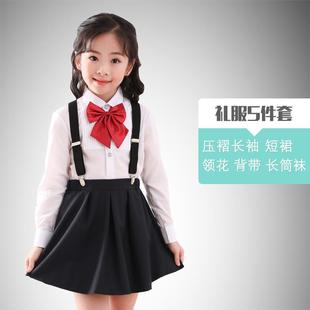 正品 儿礼服童 校园大唱演出服幼儿童园女背带合短裙诗朗诵表演服装