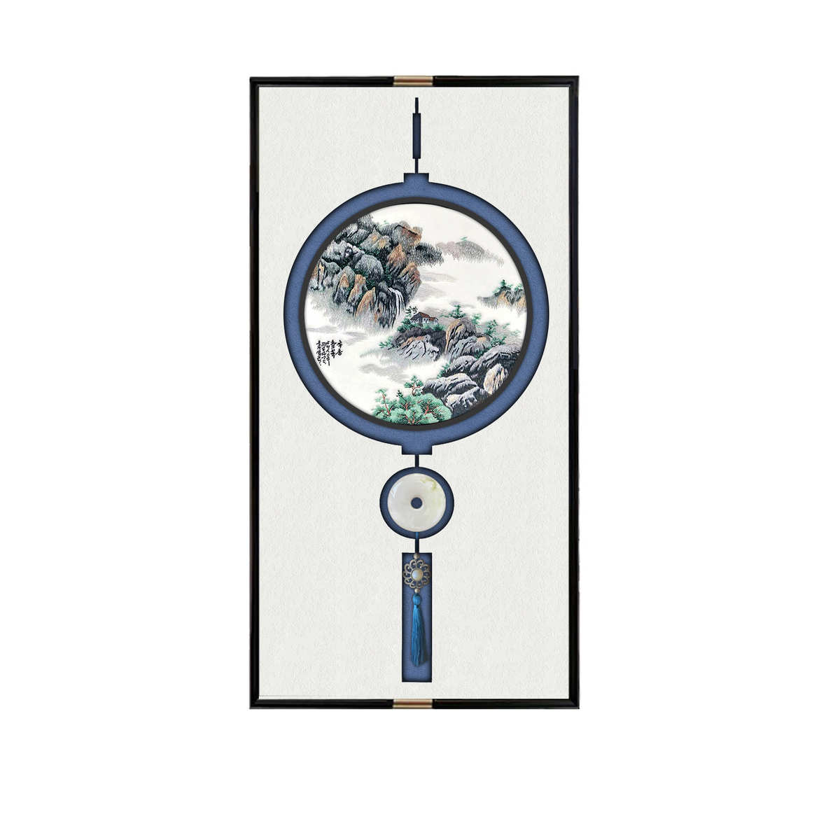中式店铺酒店高档玄关背景画过道装饰画刺绣苏绣壁饰福字挂画带框图片