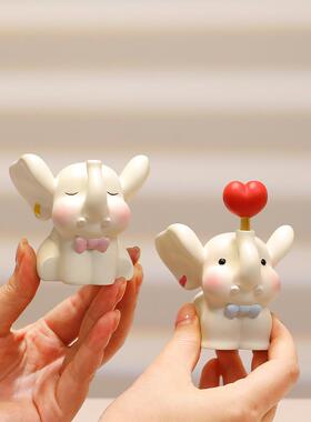 可爱对象摆件小象大象摆件桌面情侣小马一对办公桌马上有钱吉祥物