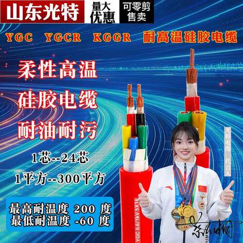YGC耐高温硅橡胶耐油污电缆软铜线6 10 16 25 35 50 70 150 185平