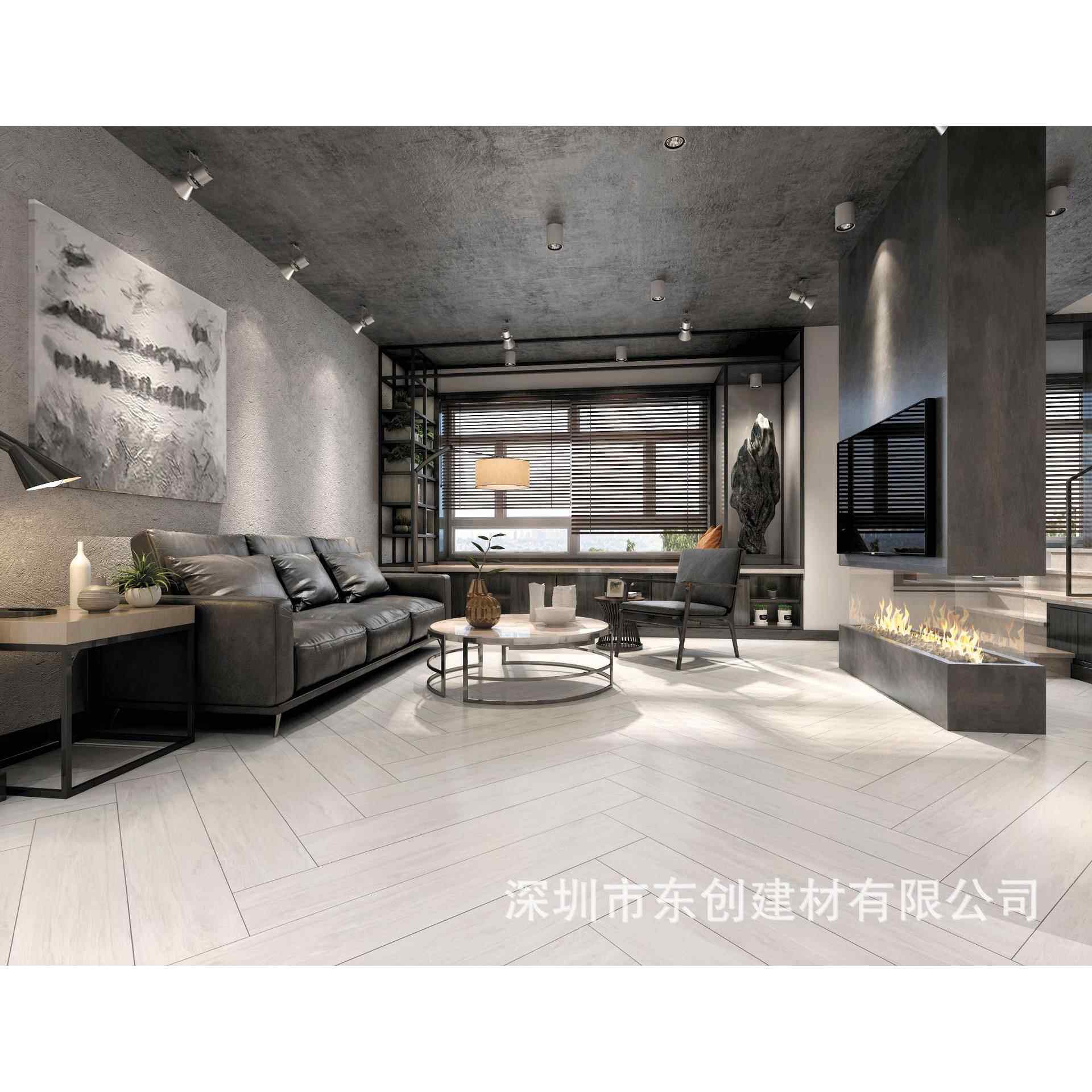 工业风200*1200仿实木木纹地板 防滑地砖 时尚客厅 阳台 卧室地砖