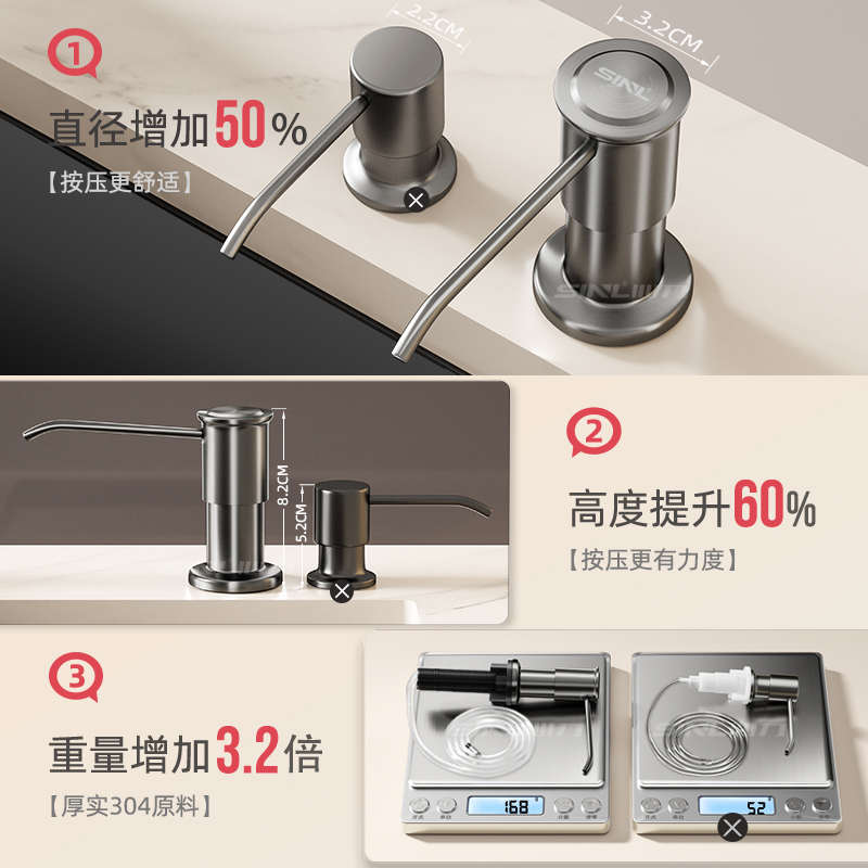 洗洁精压取器皂液器厨房水槽用按压泵延长管瓶洗菜盆洗涤灵剂神器