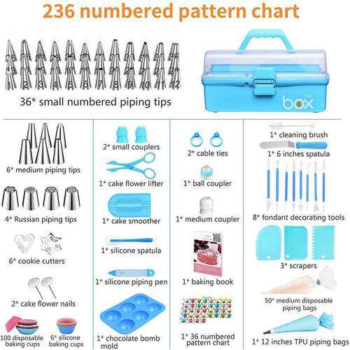 236 piece cake decoration tool storage box DIY baking set