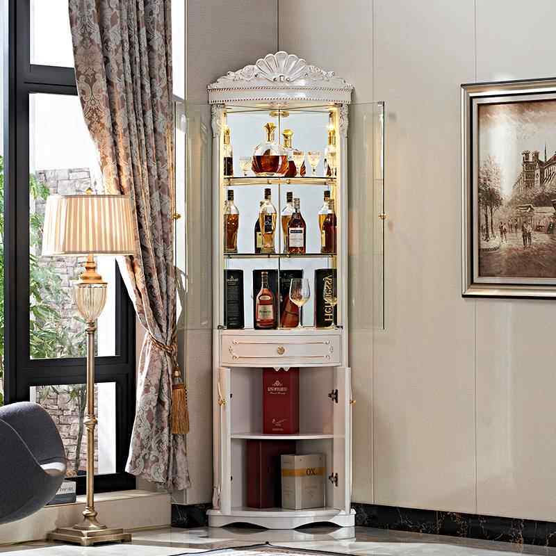 欧式实角柜客厅柜墙ONM角柜三角形奢华拐木角酒柜餐角落边转角置