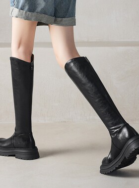 【意大利】René Vanvilla女神典藏?厚底4.5cm 真皮不过膝骑士靴