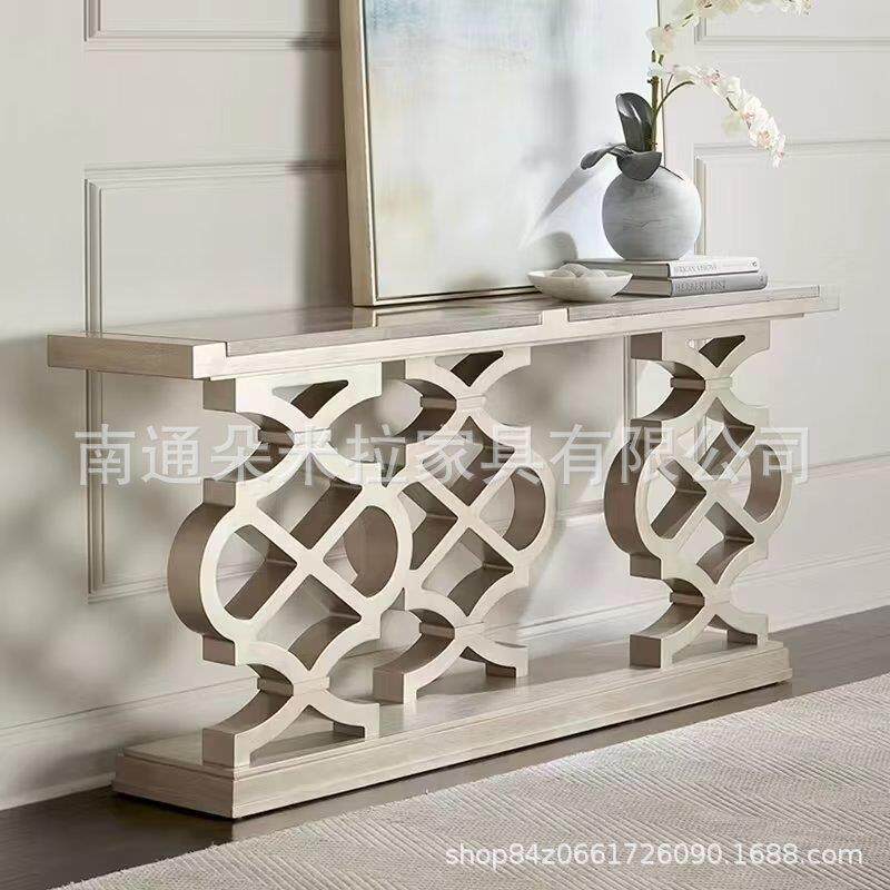 美式复古做旧art莫里印象客厅玄关台客厅实木走廊隔断端景台