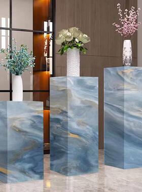 梵高印象岩板墩子底座客厅边角几玄关落地装饰品摆件雕塑展示摆台