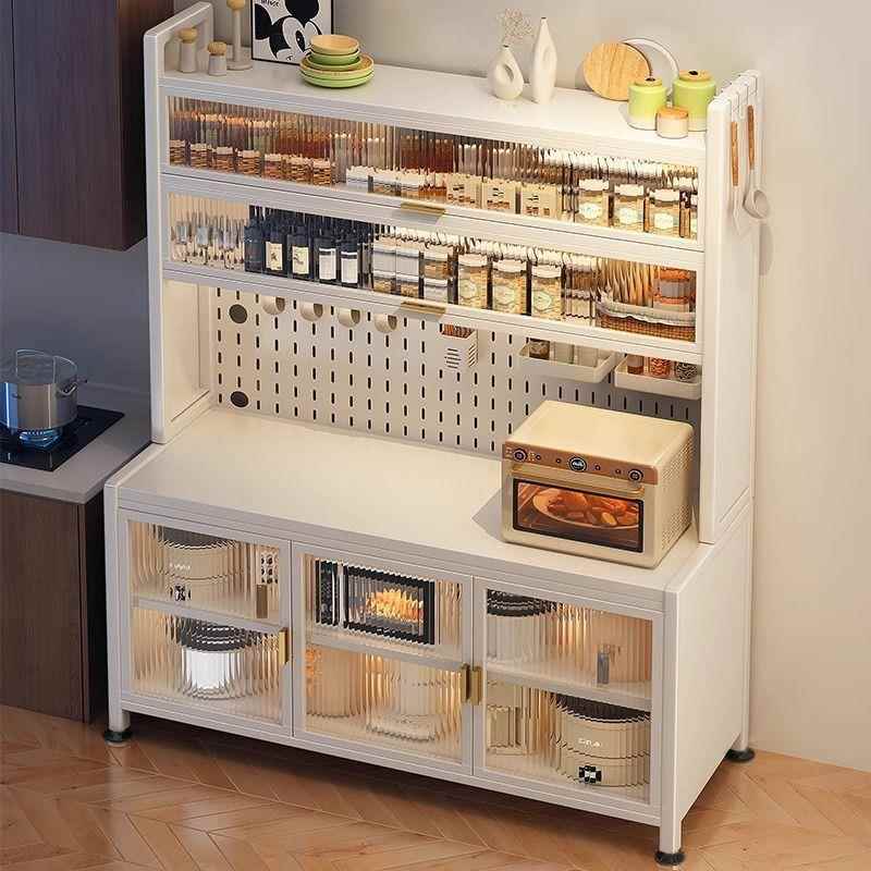 加厚多能落地储物收尘纳钢制防防锈功餐橱边置物架无品牌/多层茶