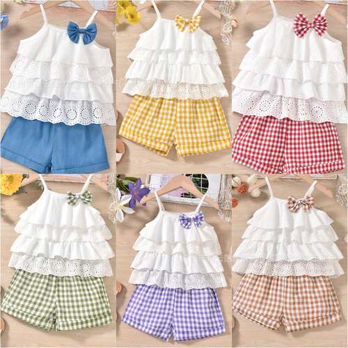 Two-piece Set Toddler Girl's Bow Decor Top & Shorts