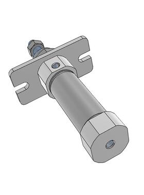 MI不锈钢迷你气缸轴向进气前法兰型MI8/10/12/16/20/25X50X75R-FA