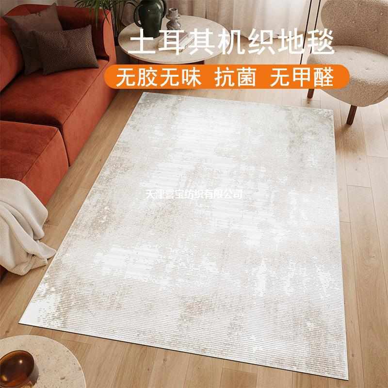 进口土耳其客厅地毯式机织地毯寂无耐磨风茶几客厅进口卧室高端毯
