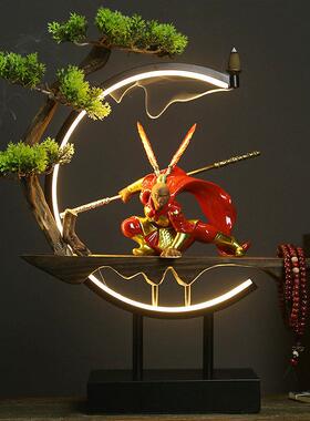 新中国风灯圈禅宗饰品客厅入口创意回流香孙悟空猴日圣人装饰家居