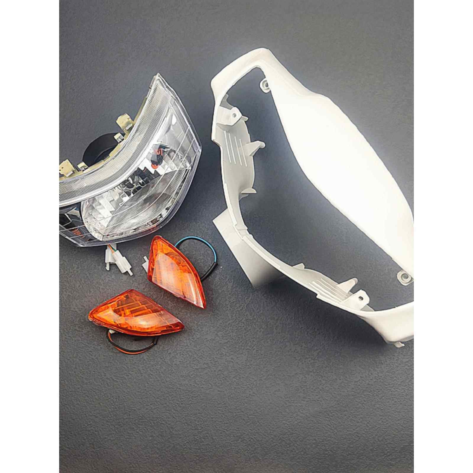 包邮摩托车配件改装件国三福喜100巧格一代前头罩前大灯仪表后脑