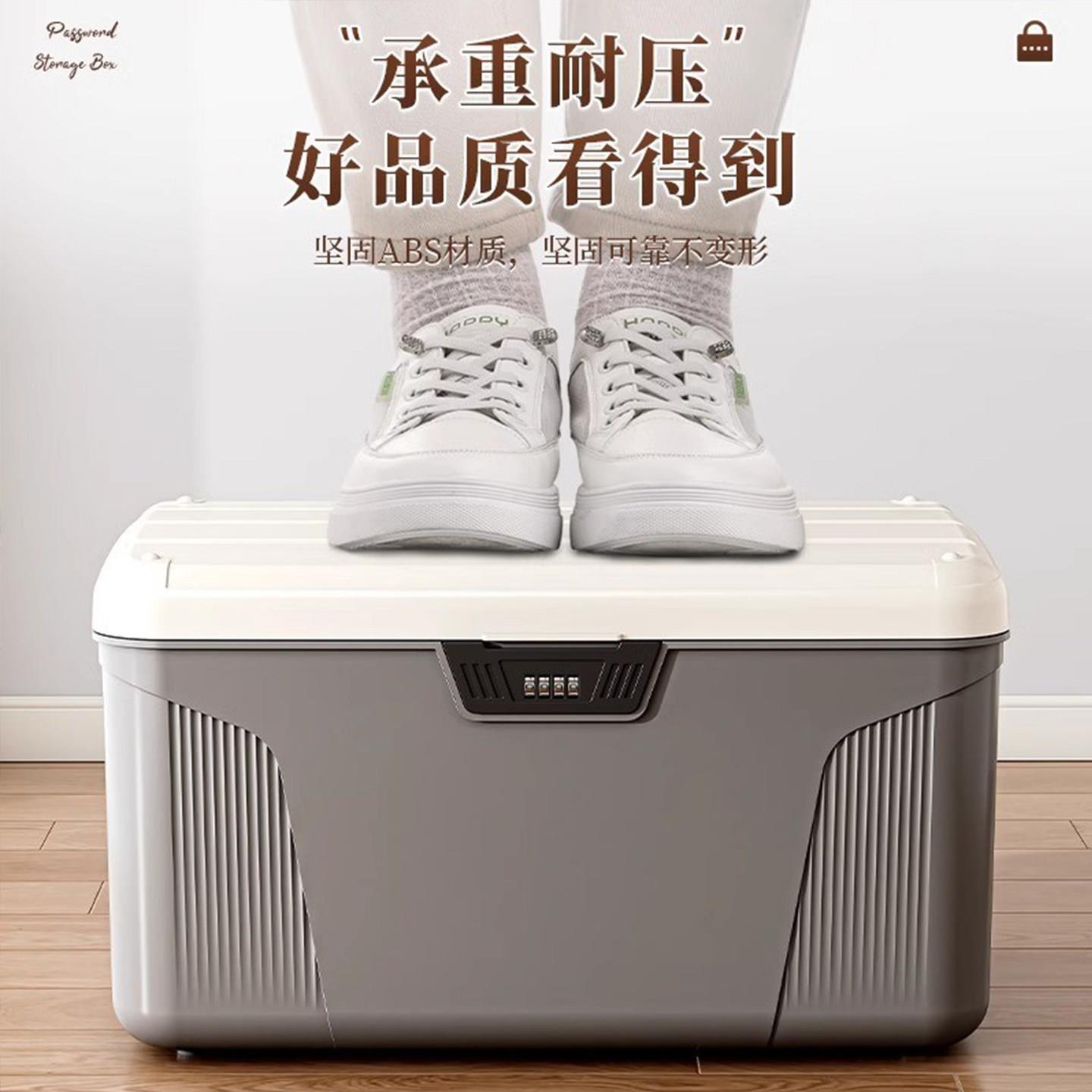 新品密码箱私密贵重物品带锁文件收纳储物塑料收纳盒车载收纳箱