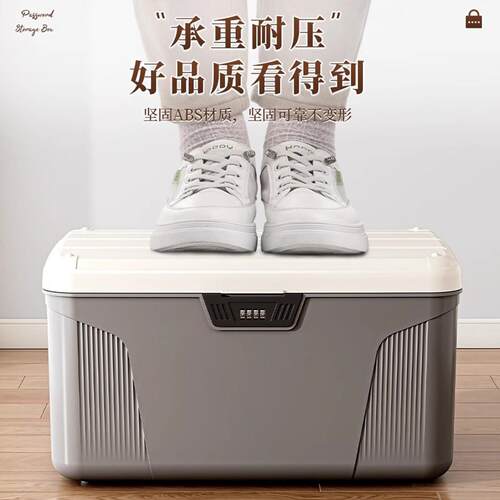 新品密码箱私密贵重物品带锁文件收纳储物塑料收纳盒车载收纳箱