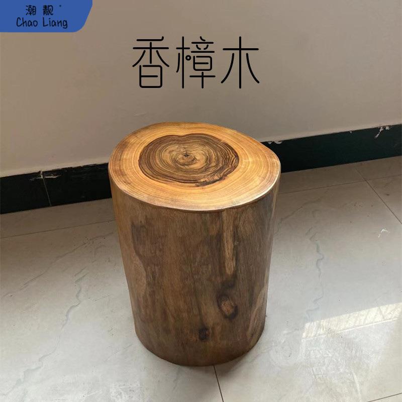 木墩香樟木树墩原木坐凳子实木圆凳换鞋凳树桩大木桩底座茶几墩