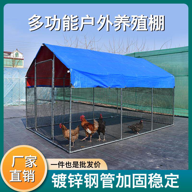 户外大型养殖棚鸡笼子防雨防晒棚室内外家禽鸡鸭棚鸽舍狗笼可定制