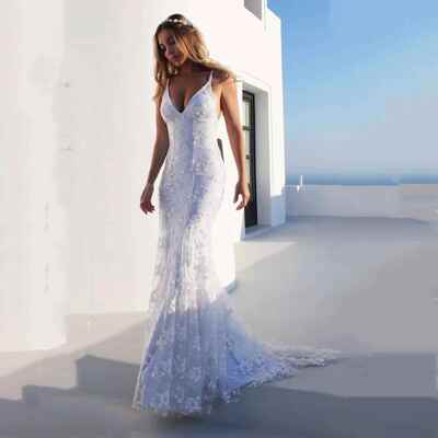 Dress long skirt collar white suspender dress