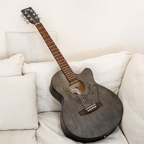 安德鲁40寸民谣吉他椴木吉他guitar初学者练习琴木吉他