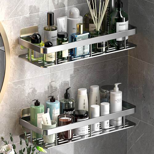 卫生间浴室置物架免打孔厕所洗手洗澡间洗漱台墙上收纳架子壁挂式