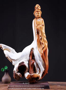 太行土嘉根雕木雕摆件关公弥勒观音财神佛像山水花鸟工艺品