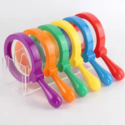 Kids Magnifying Glass 5X Handheld Jumbo Magnifiers with Stan